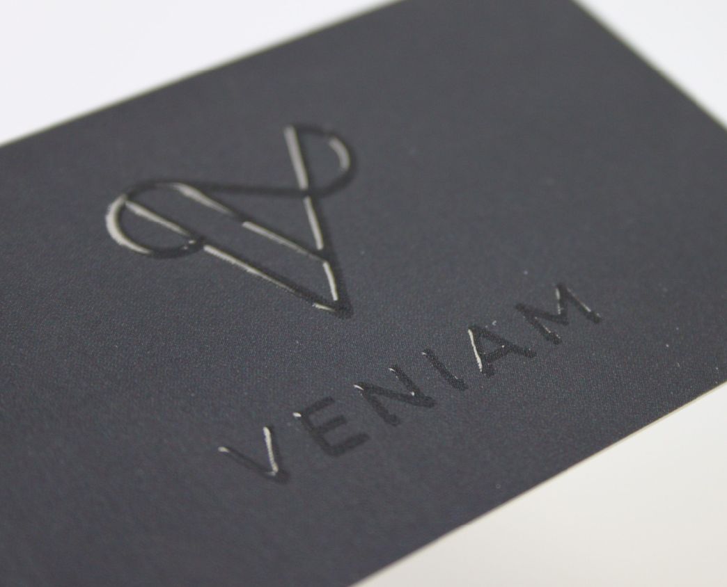 Foil embossed business card detail