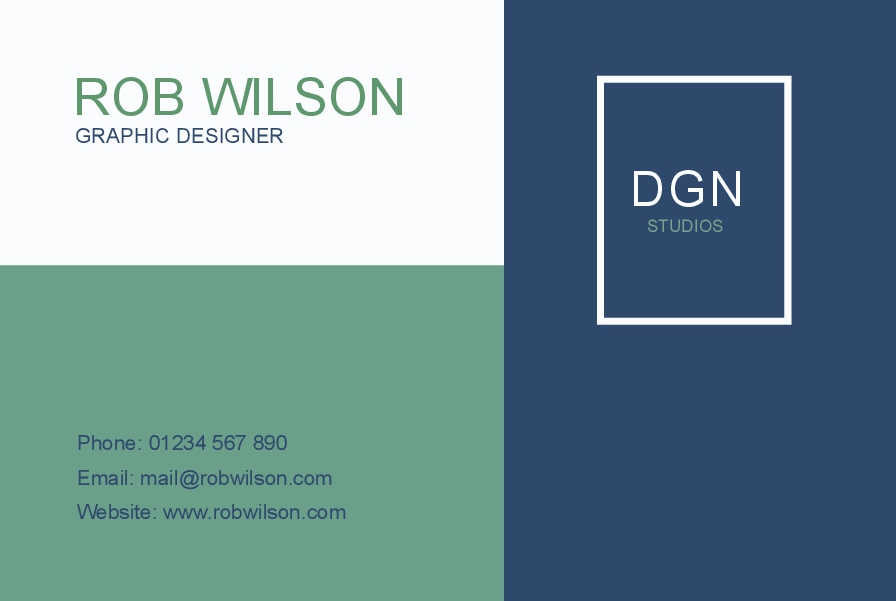 Rob Wilson graphic designer business card template