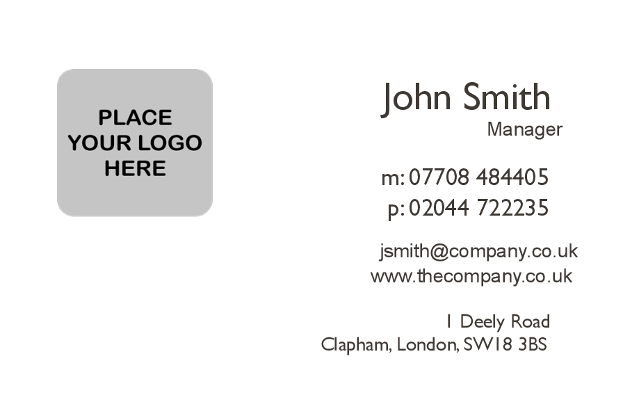 Placeholder logo business card template