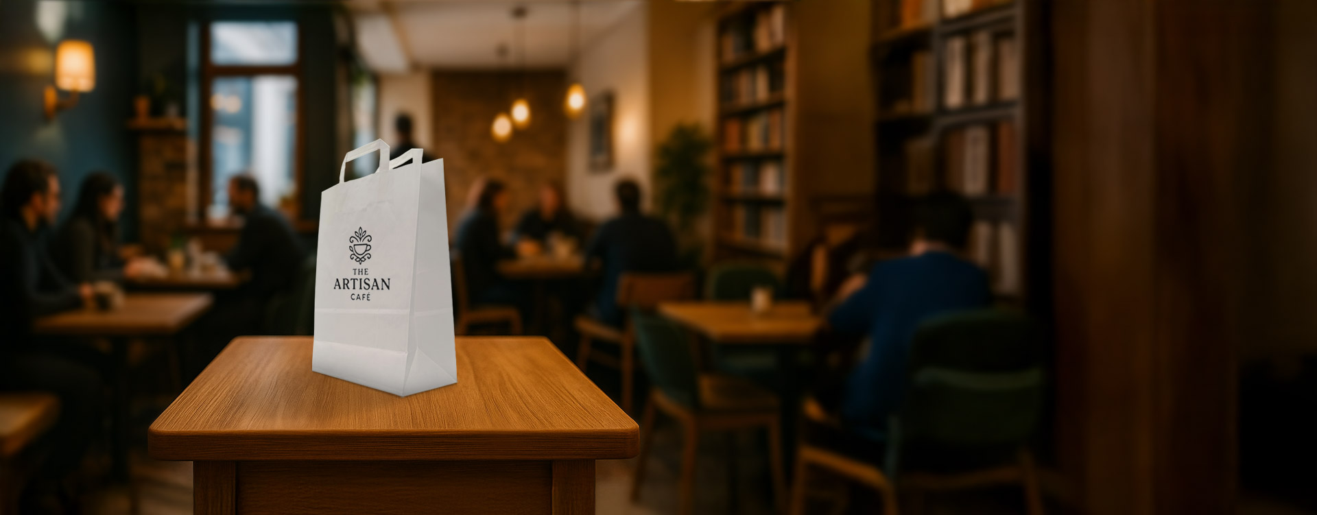 Flat Handle Paper Bags, Printed White & Brown Bags | instantprint