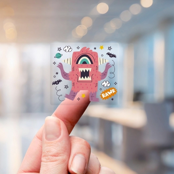 Transparent Sticker on a Finger