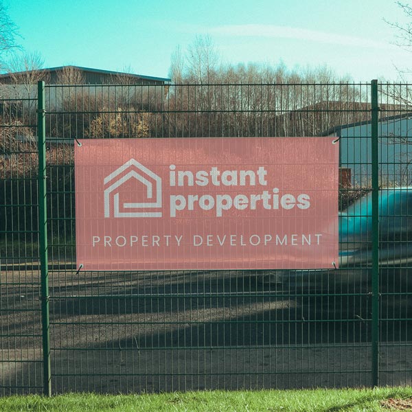 PVC Banner with instant properties property development branding
